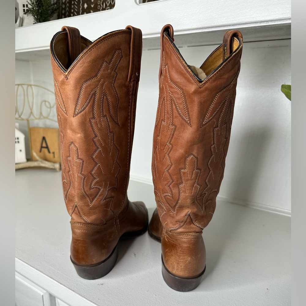 Vintage Dan Post Marlboro Collection Women’s 8.5 Western Cowboy Boots Tan - Picture 5 of 10
